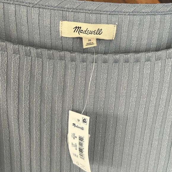 NWT Ribbed Square-Neck Long-Sleeve Tee Size Medium - Picture 7 of 14